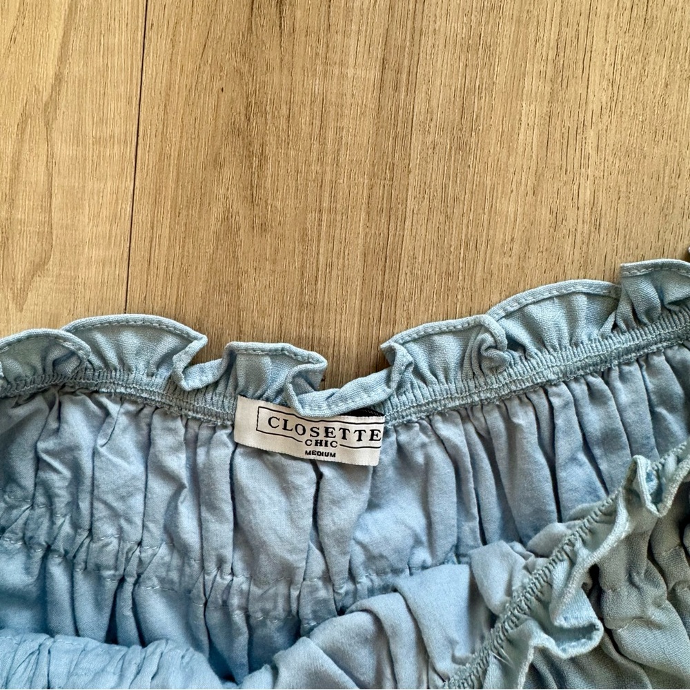 💙NEW! closette chic light blue ruffle skirt💙 - Picture 2 of 2